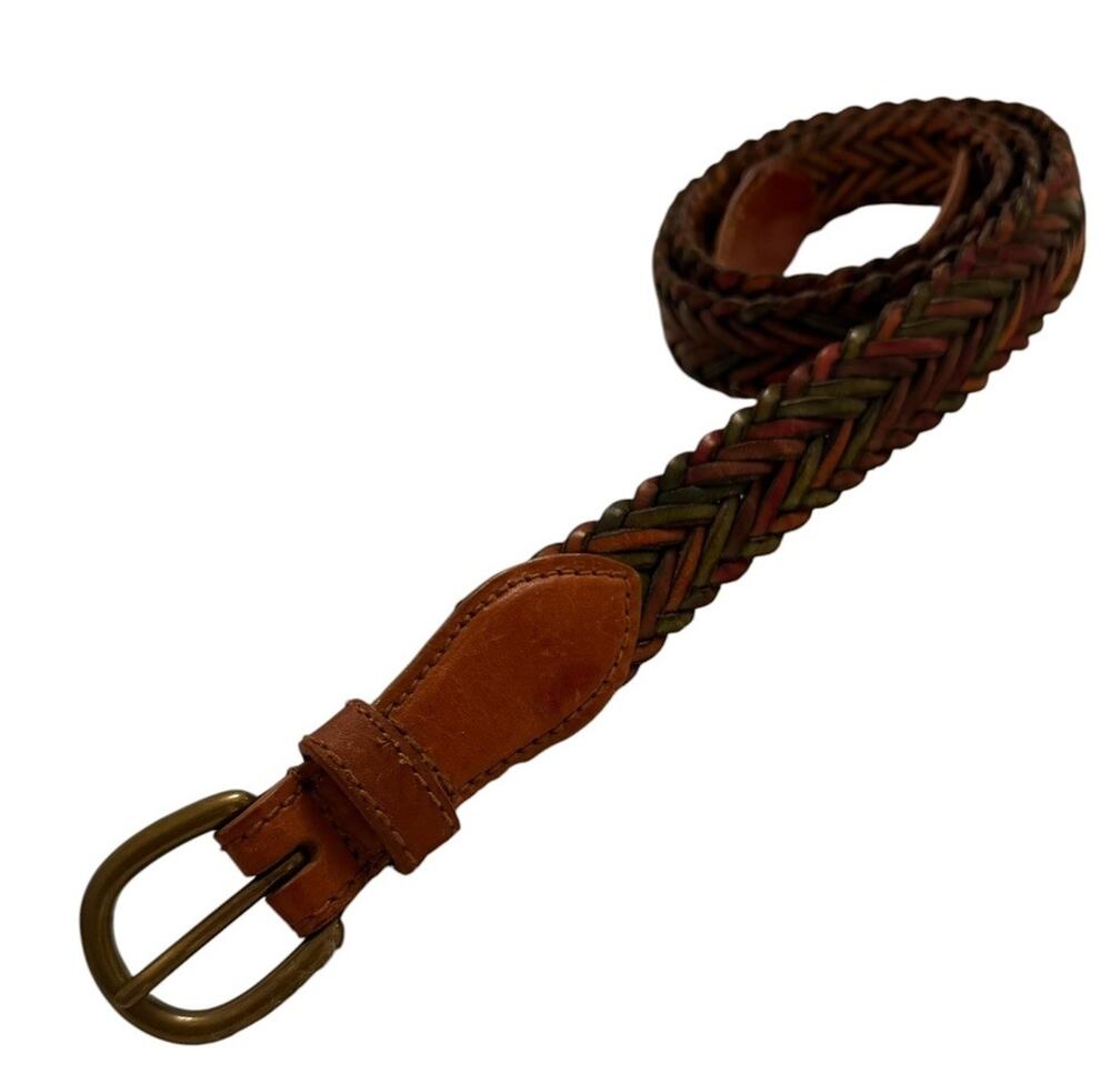 Vintage Canterbury Braided bicolor Leather Belt Brown Black Size 40 3844/25